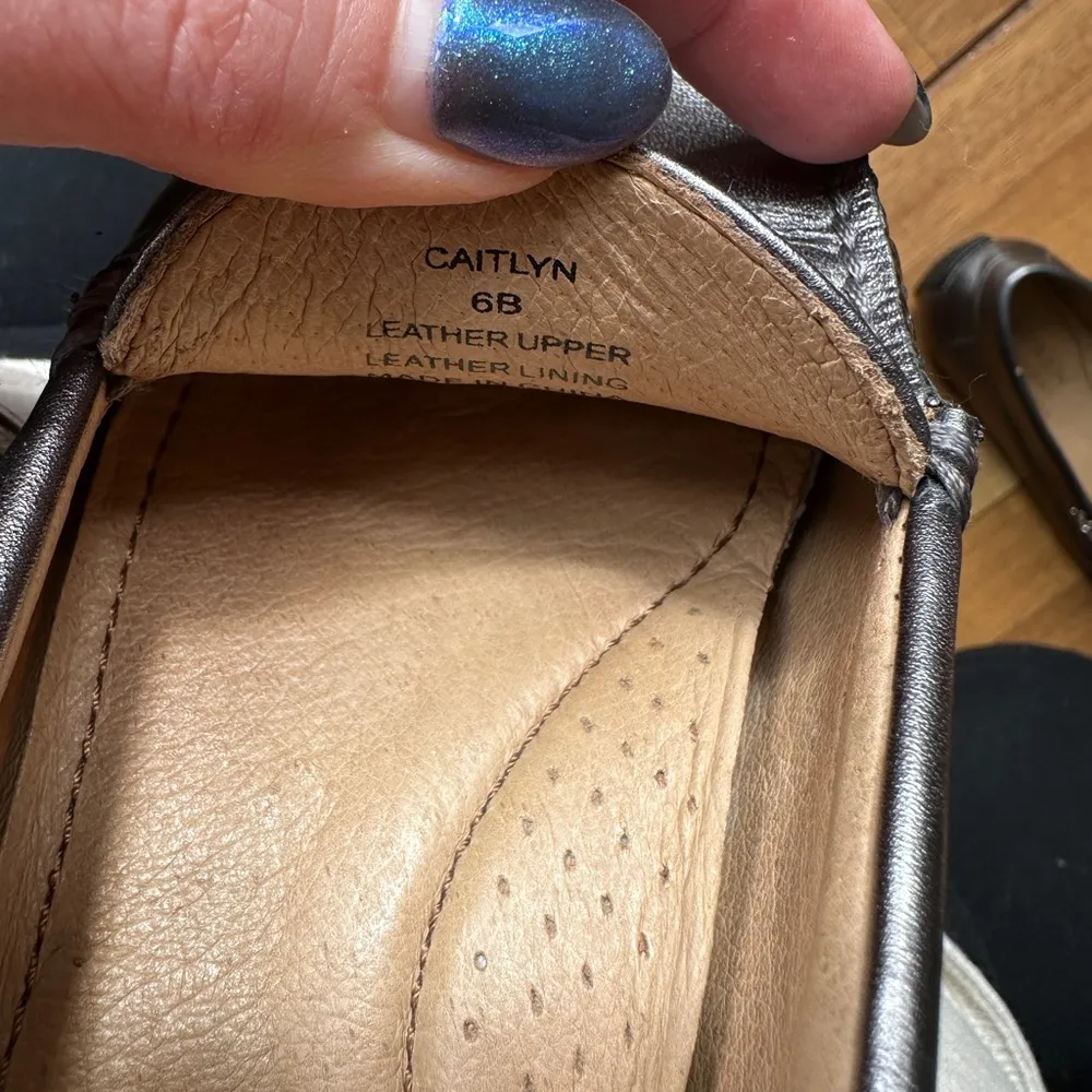 Lauren by Ralph Lauren Caitlyn Driving Loafer In Pewter, Size 6B Silver - Image 5