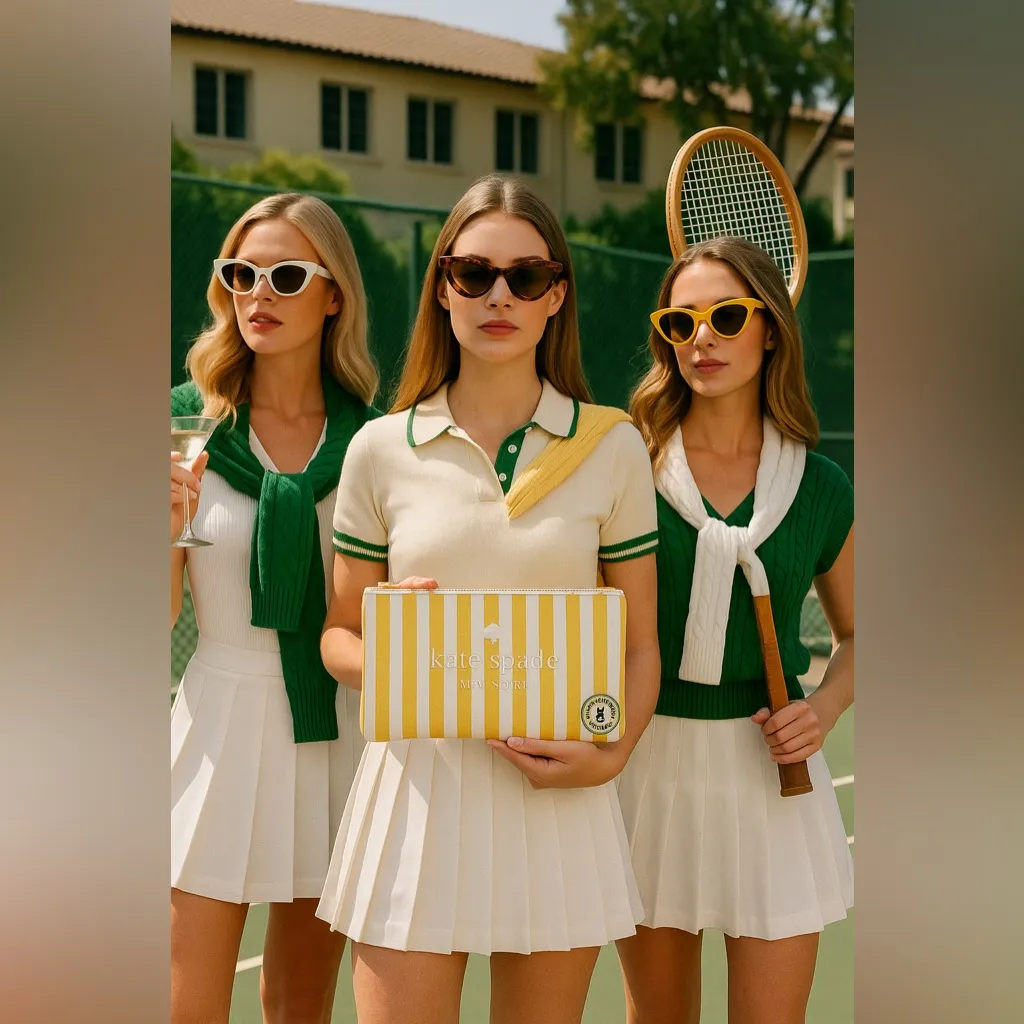 Kate Spade Yellow Stripe Canvas Zip Pouch Wristlet • Spring Summer • NWT - Image 5