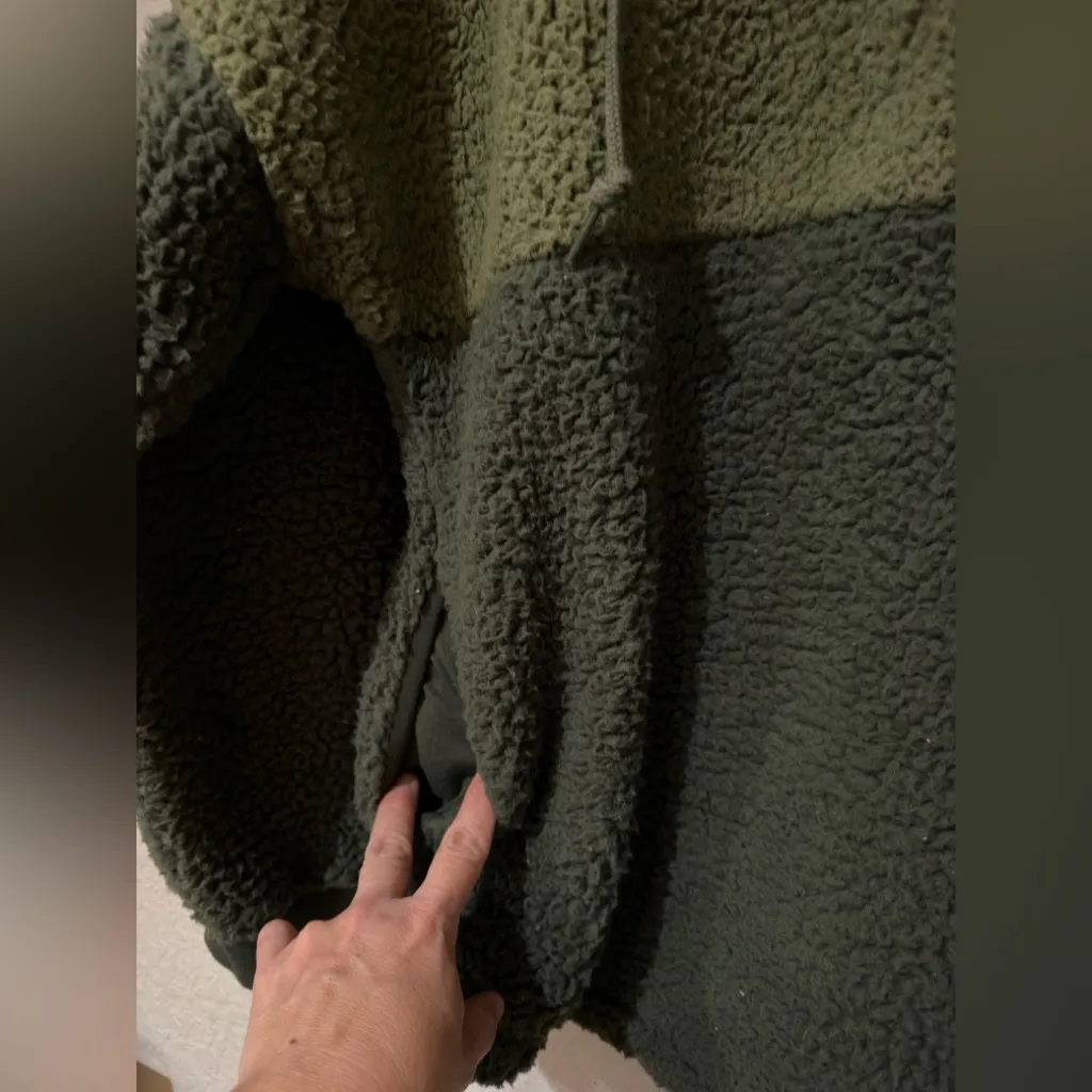 Victorias Secret Pink Sherpa Hoodie Pullover Half Zip Sweater Shirt med NWT - Image 11