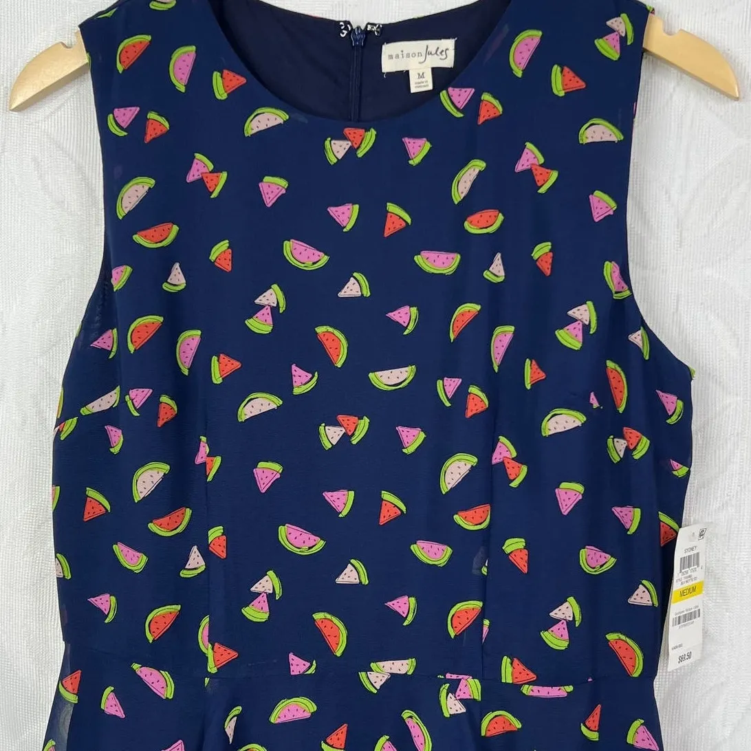 Maison‎ Jules Watermelon Print Fit and Flare Mini Dress SIze M NWT - Image 5