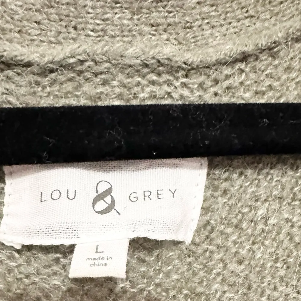 Lou & Grey open front knit green cardigan sweater waterfall alpaca wool blend - Image 4