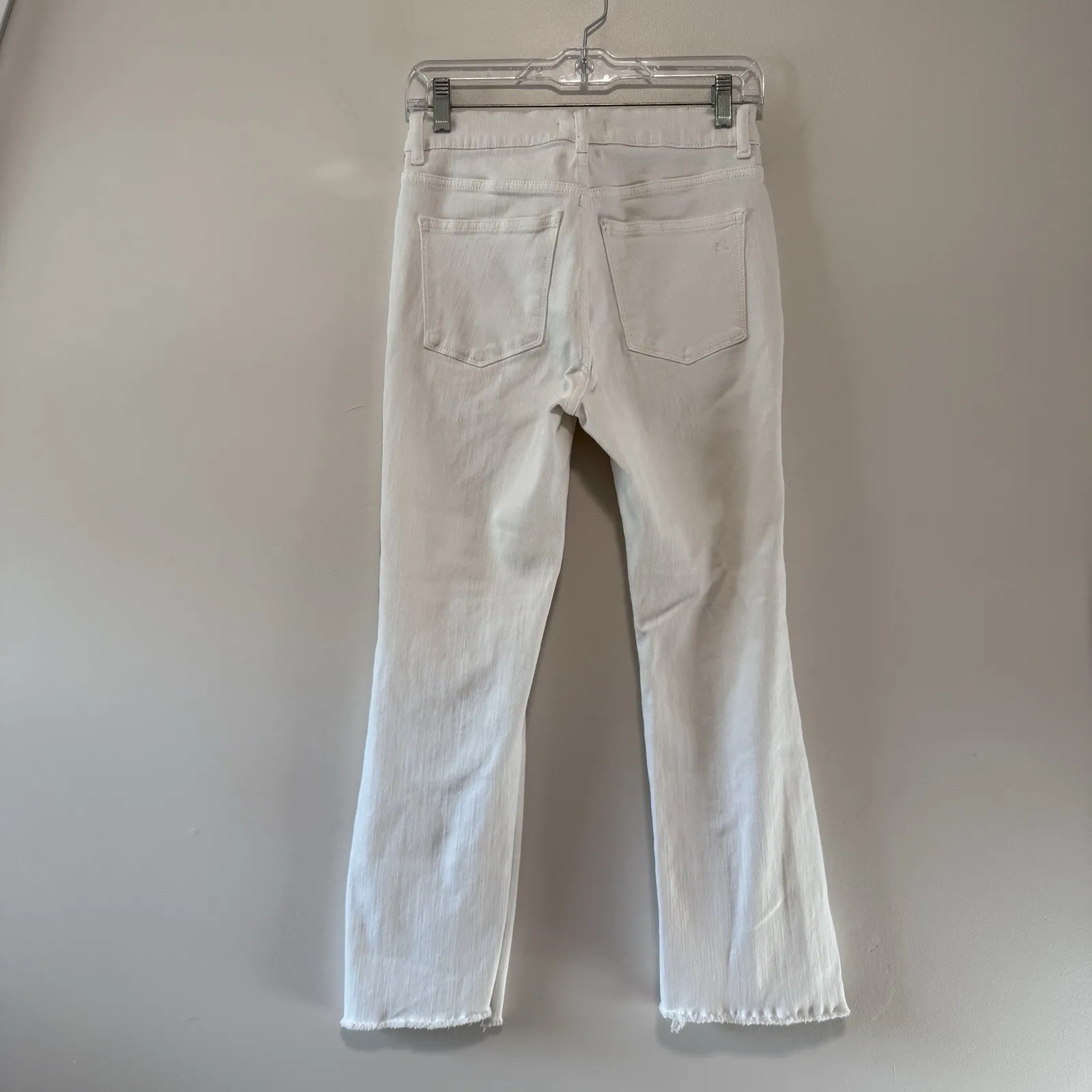 DL1961 Bridget Boot High Rise Instasculpt Crop Performance White Jeans Size 26 - Image 4
