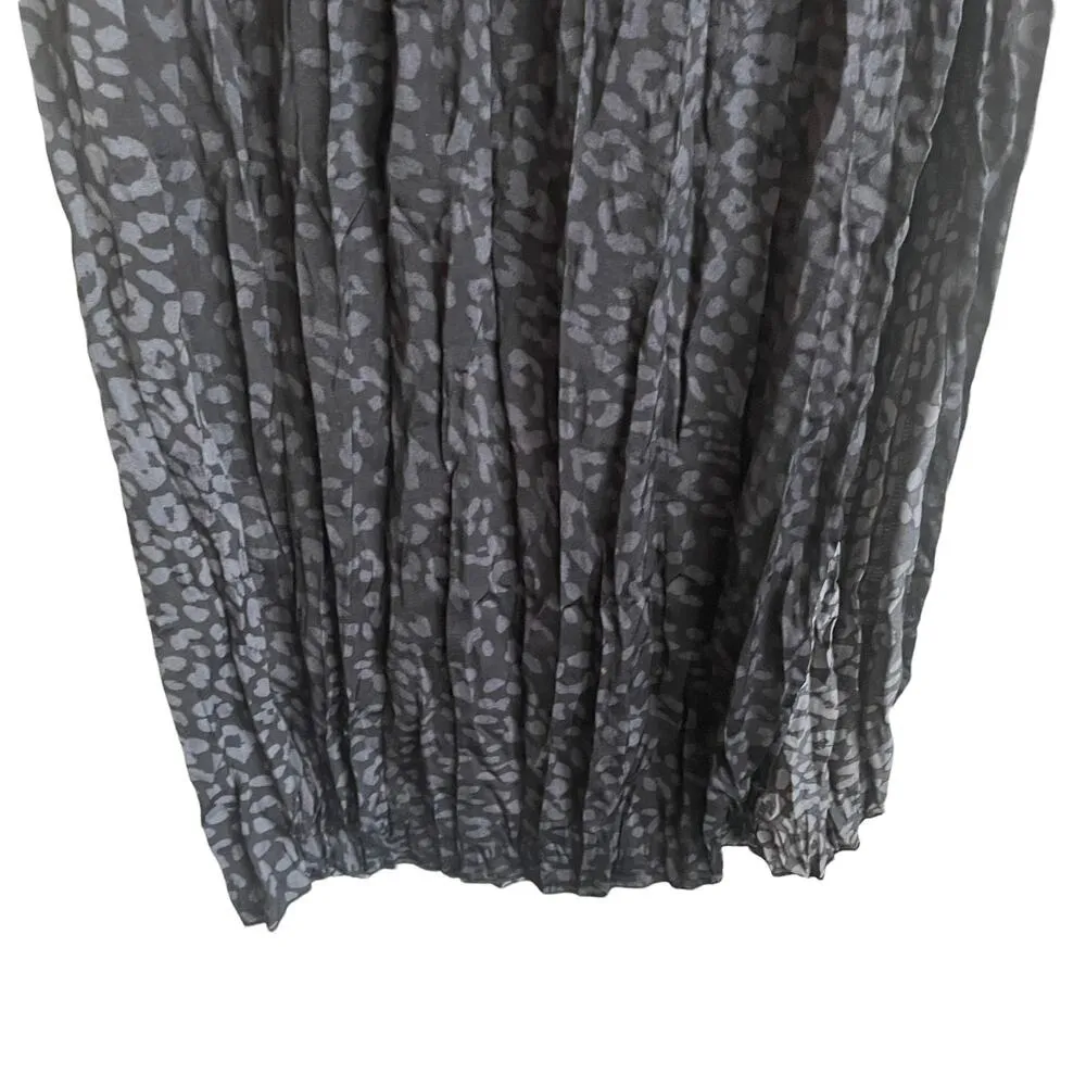 Boutique Women Maxi Skirt M‎ Black Gray Cheetah Crinkle Boho Festival Witchycore - Image 4