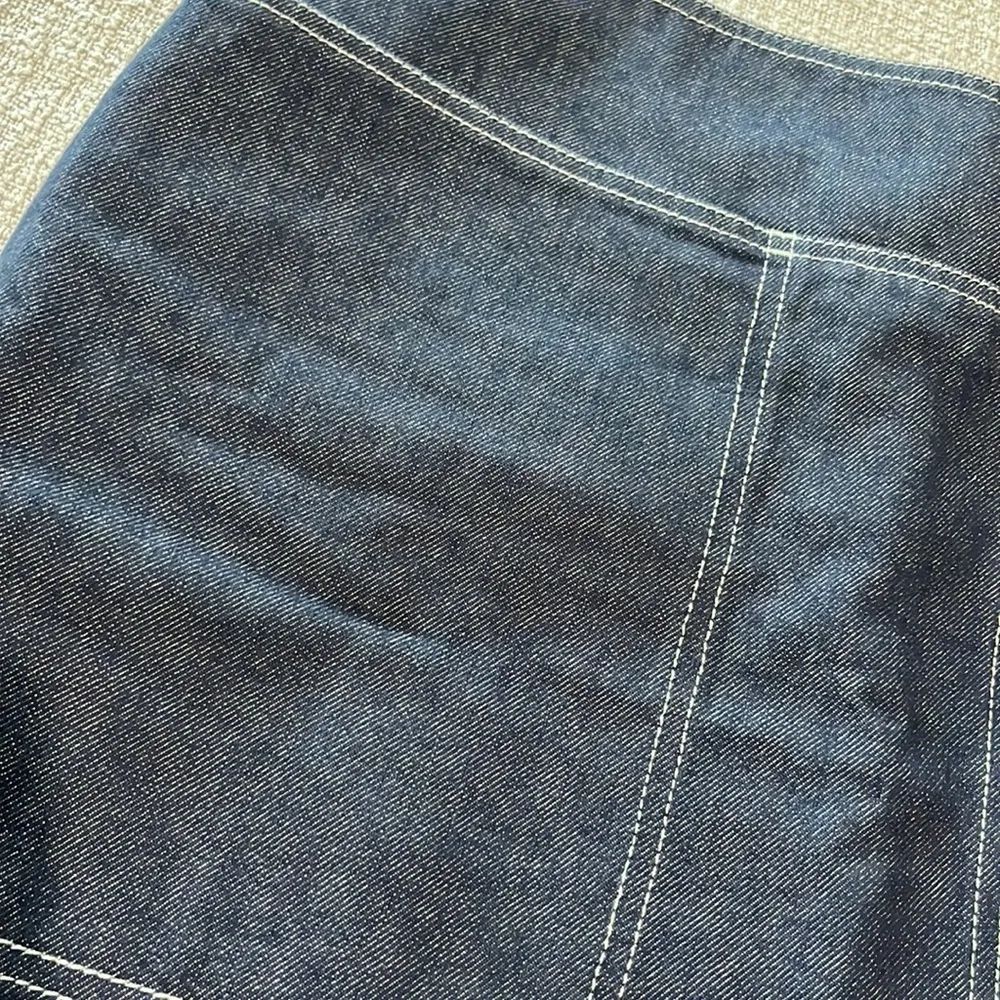 MaxMara Blue Vivetta Italy Wide Pocket Denim Mini Skirt Sz 6 - Image 3