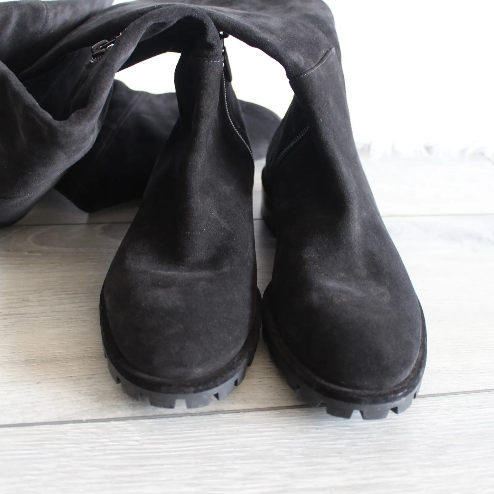 Stuart Weitzman Amber Over-The-Knee Thigh High Black Suede Boots - Image 6