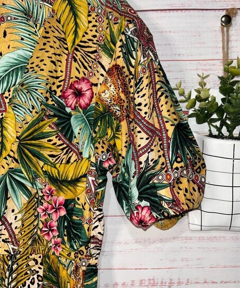 Chloe & Rena Leopard Safari Print Dress | Women’s Large - Image 4