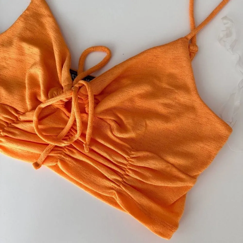 Almost Famous NWT  slinky ruched crop top - Image 6