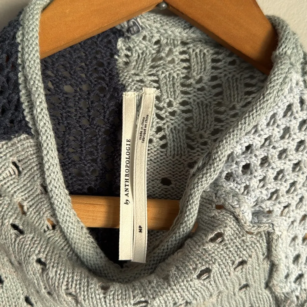 NEW By Anthropologie Mock-Neck Crochet Twofer Sweater top - Image 7