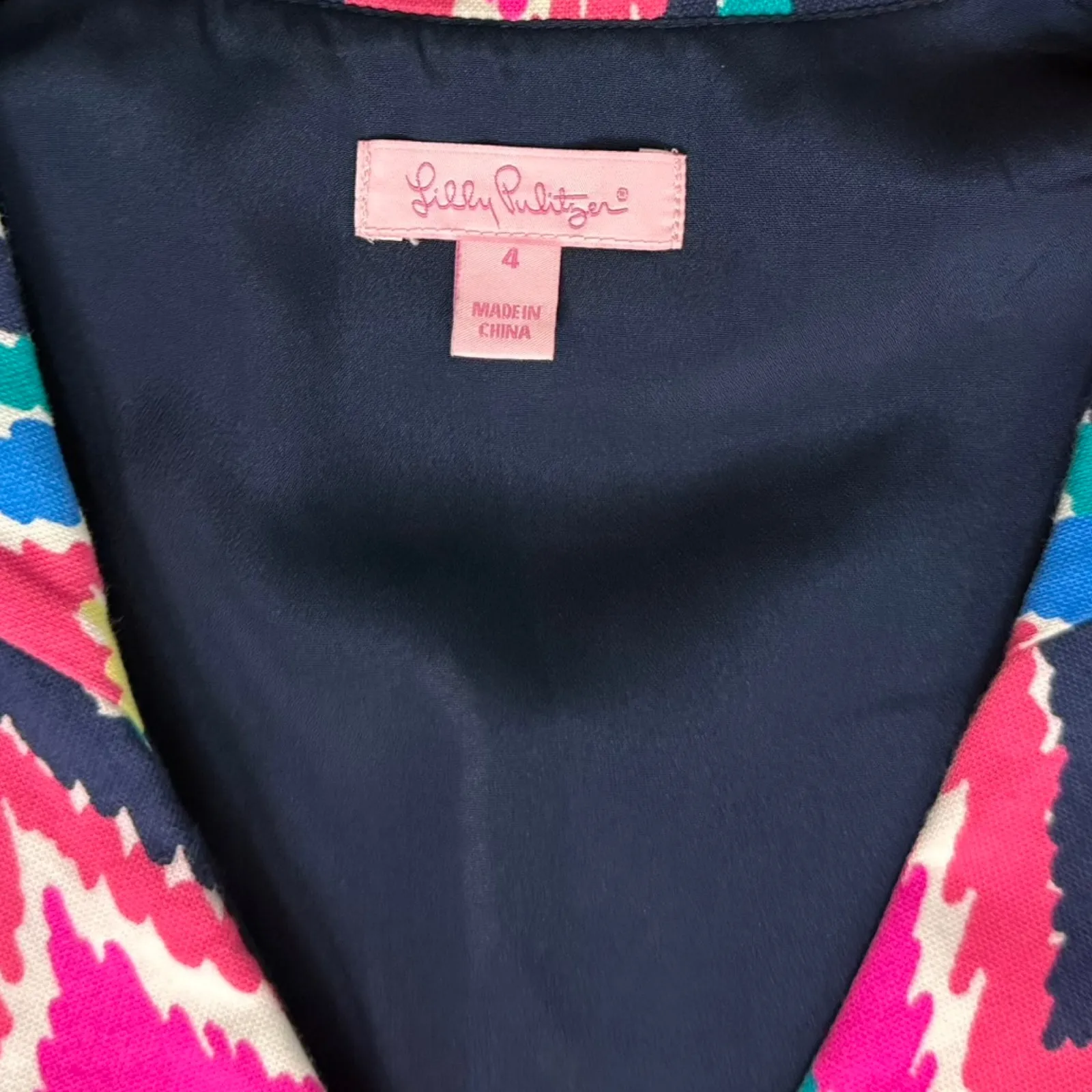 Lilly Pulitzer Sherlynn Hearts A Flutter Chevron Pink Fit & Flare Dress size 4 - Image 6