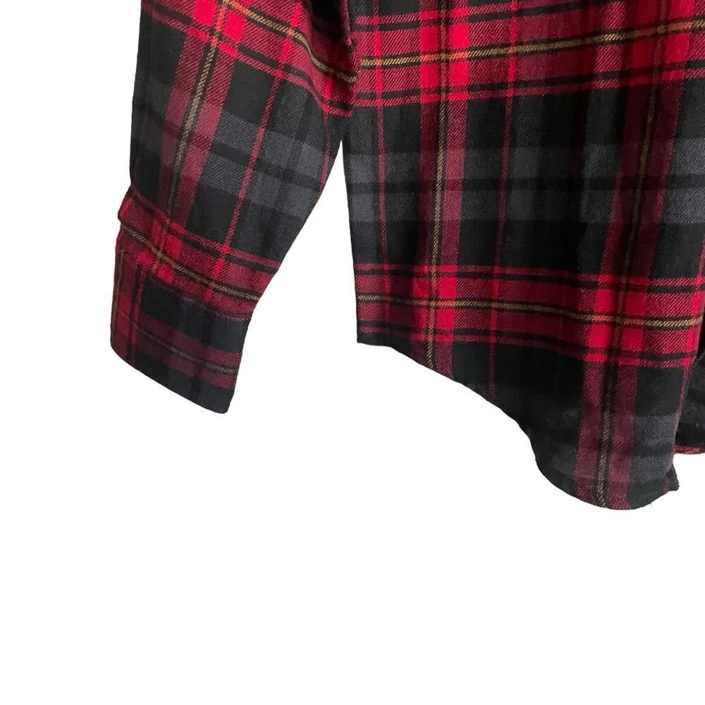 Ely Cattleman Women Flannel Top S Red Long Sleeve Pearl Snap Closure Western NEW - Image 6