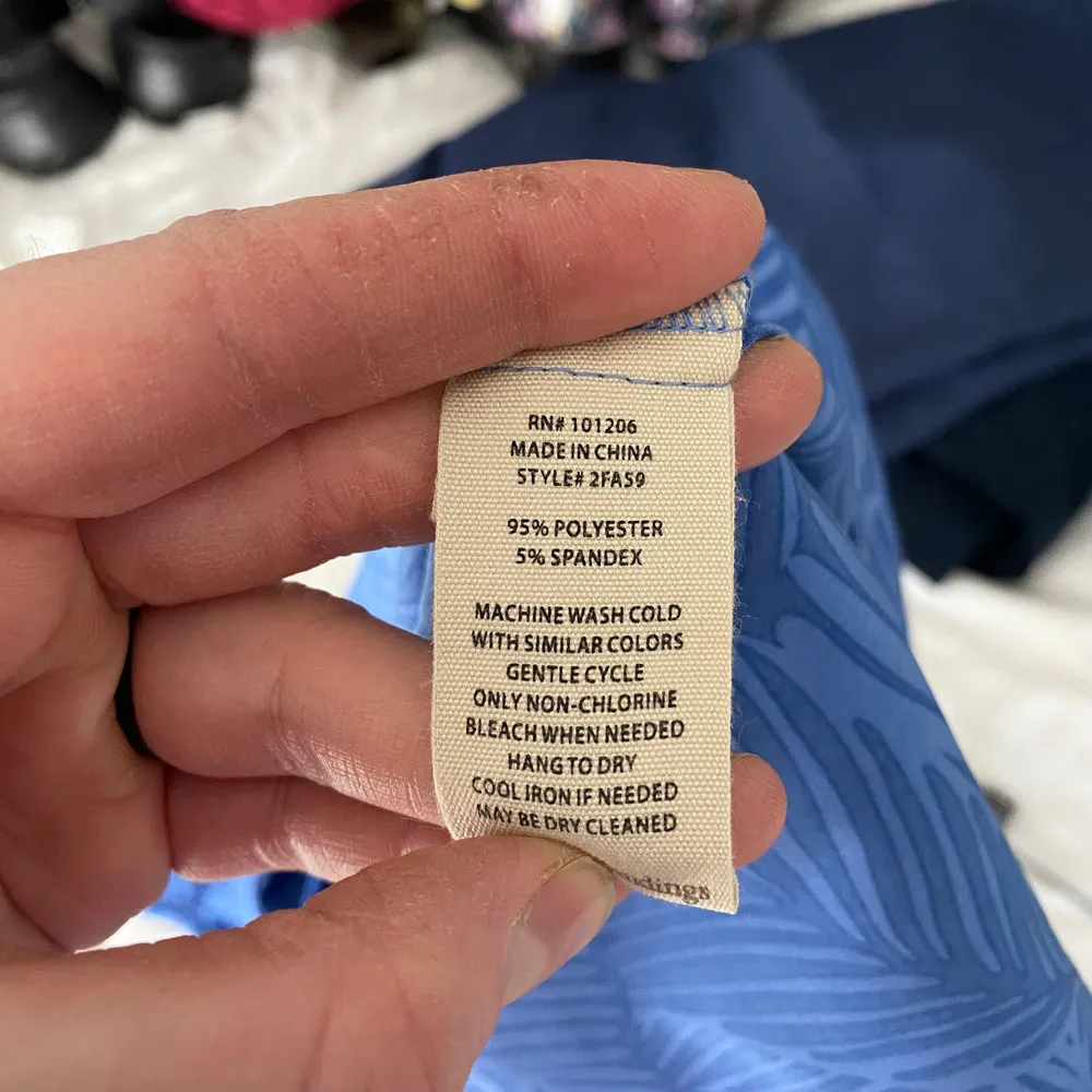 Soft Surroundings Go Lively Blue Printed Palm Leaf Cargo Jogger Pants Pull On-XS - Image 7