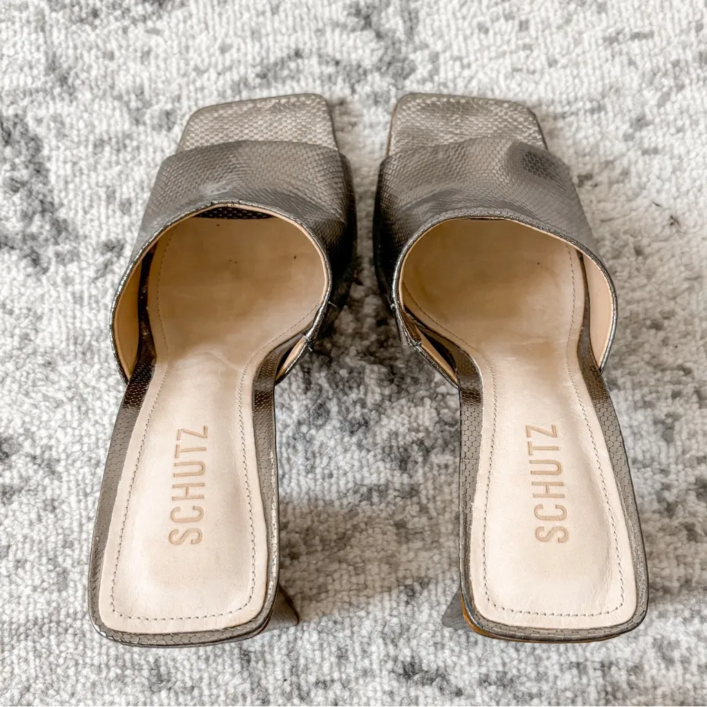 Schutz Lizah Metallic Leather Sandal - Image 4