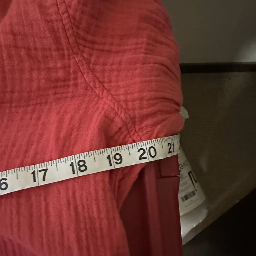 Xirena Scout Button Down Top 100% Cotton Gauze Coral Lightweight Blouse Small Pink - Image 5