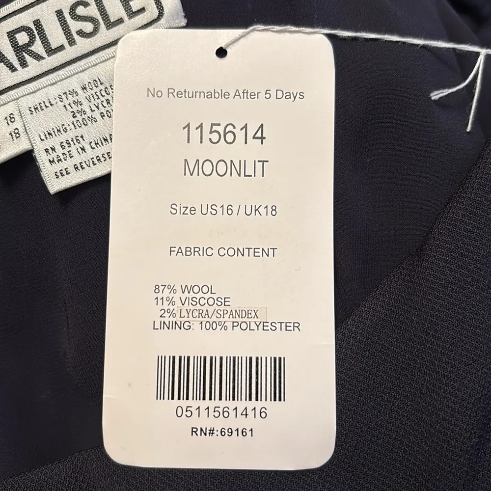 Carlisle Moonlight navy blue dress sleeveless size 16 BNWT - Image 6