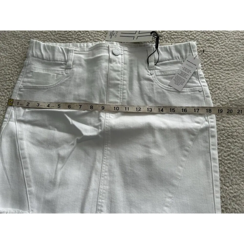 Liverpool Los Angeles Mid-Rise Stretch Denim Mini Skirt Bright White Sz 8/29P - Image 8