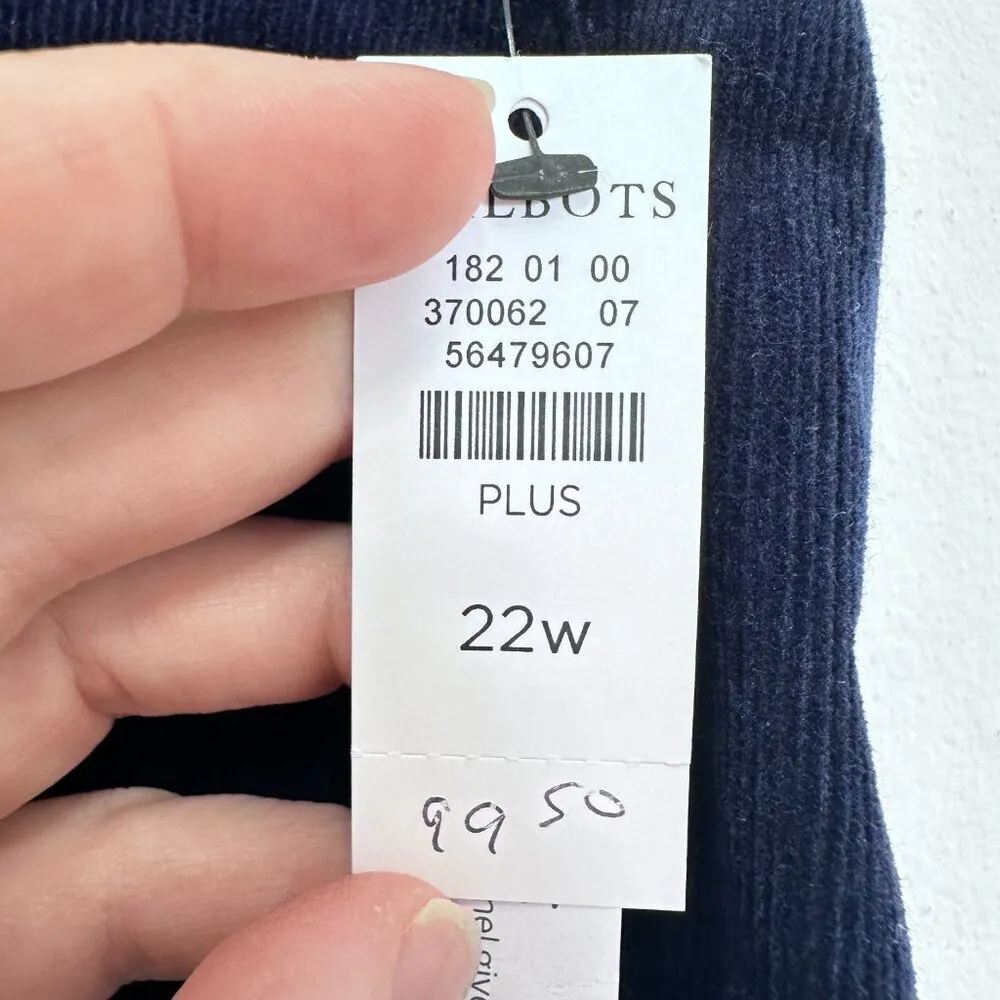 Talbots Navy‎ High Rise Corduroy Jegging NWT Size 22W Casual Fall Cozy - Image 9