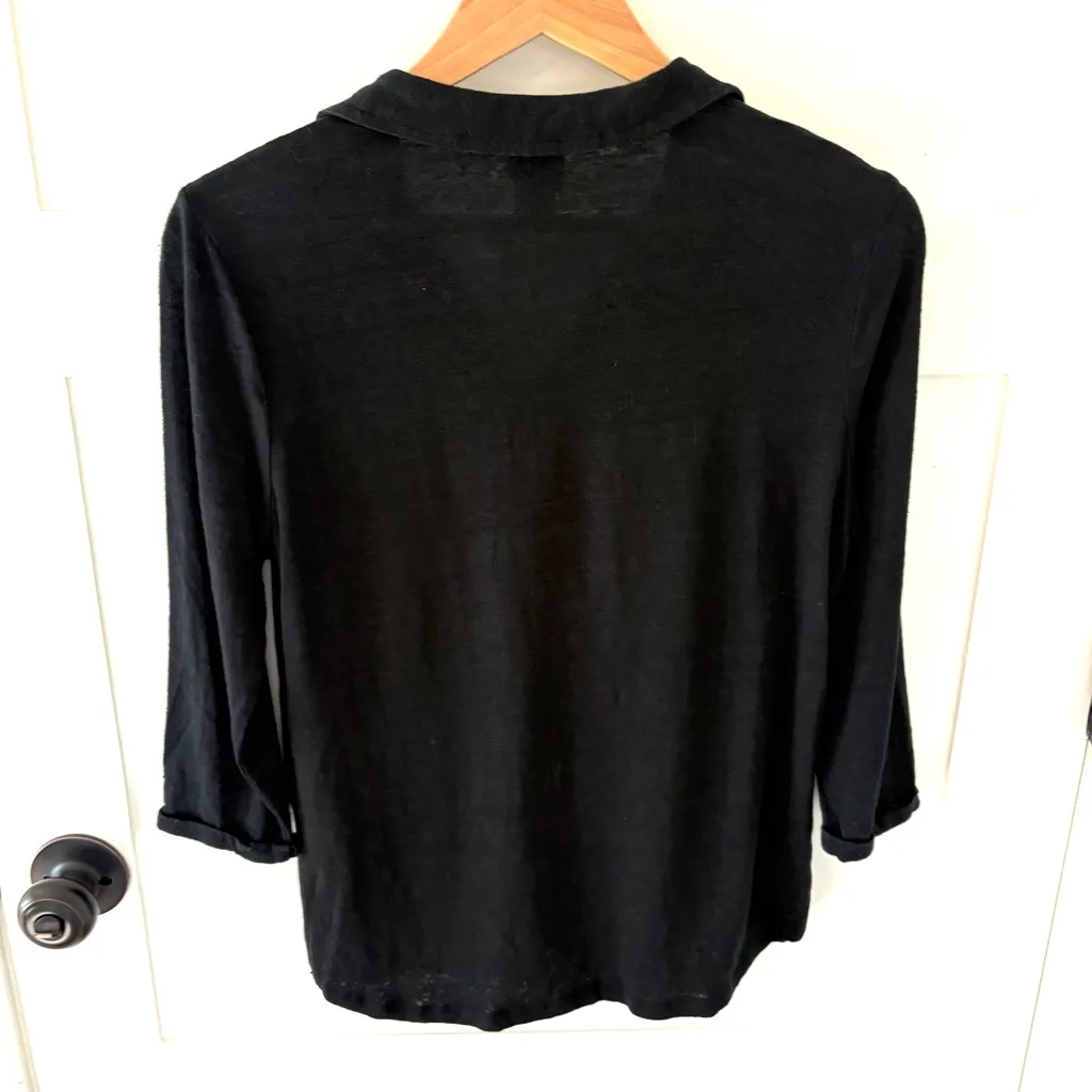 Chico’s Linen Two Pocket Collared  Popover. Size Medium/ Chico’s 1. - Image 5