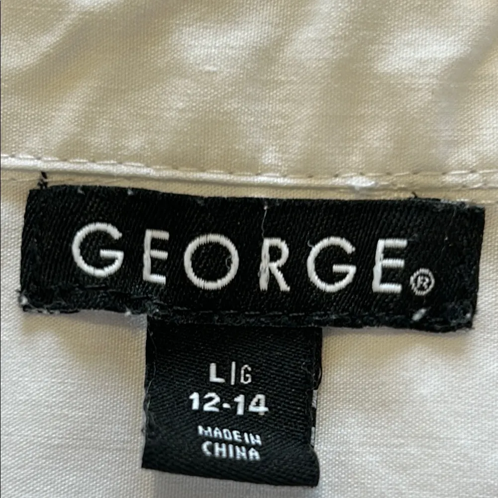 George Crisp White Collared Shirt Size L - Image 5