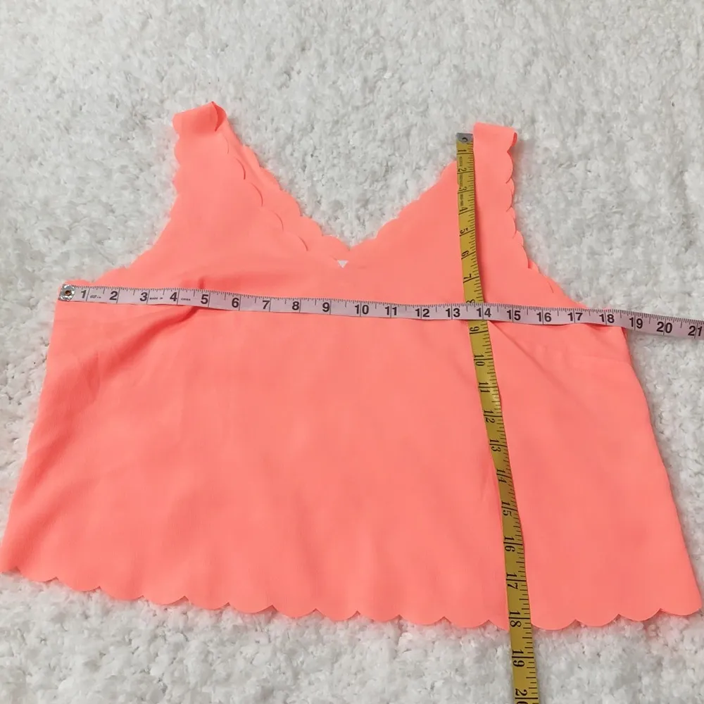 🆕 BONGO orange scalloped crop top tank - Image 2