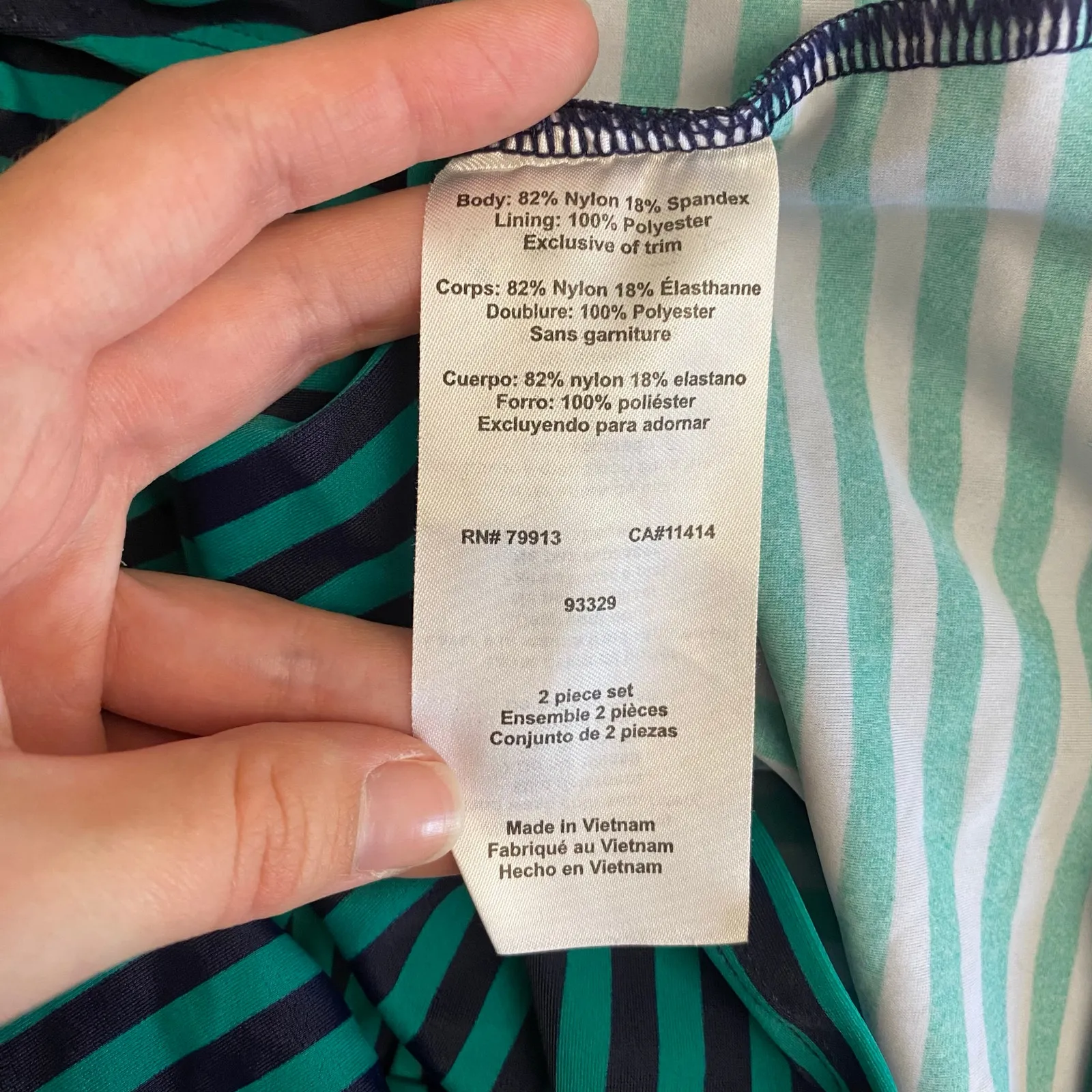 Motherhood Beach Bump Green Black Tankini Set Swim suit‎ Size XL Beach Vacation - Image 9