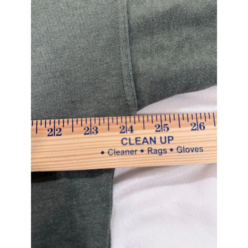 Aerie Long Sleeve Raw Hem Turtleneck Sweatshirt Green Women's Size Small Petite - Image 9