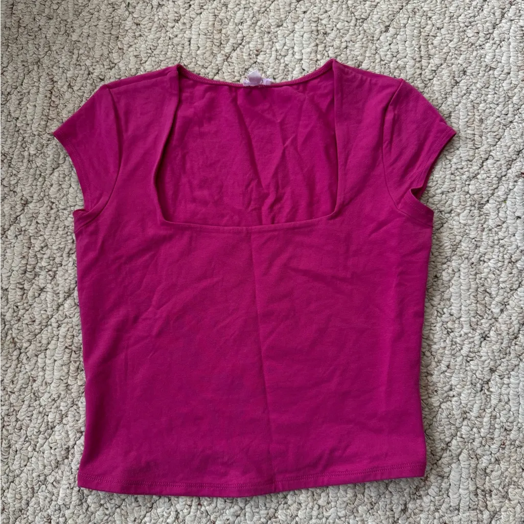 Garage Pink square neck Top - Image 2