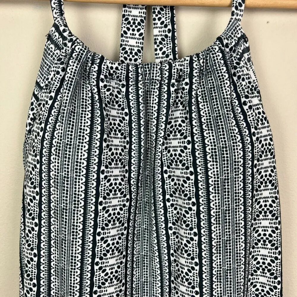 Prana Dress Medium Black White Print Quinn Sleeveless Built in Bra Active Casual - Image 5