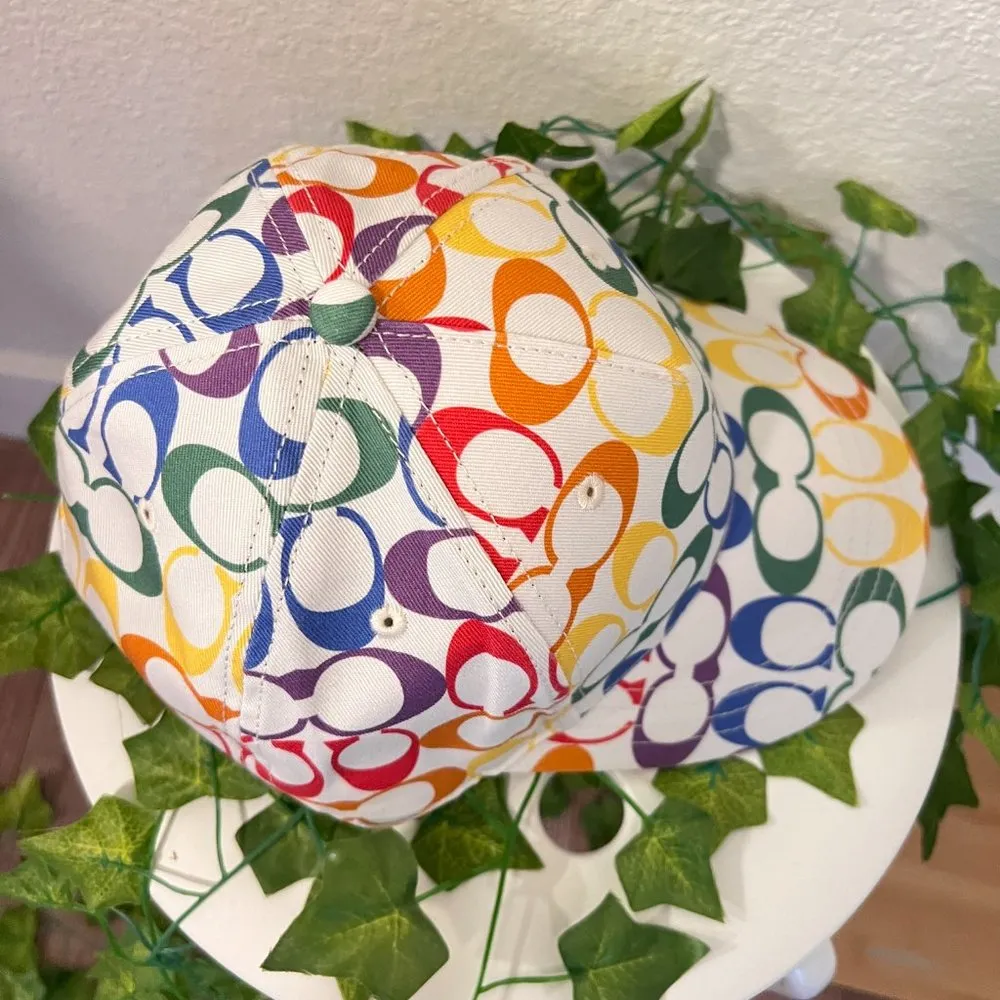 coach Rainbow Signature Baseball Hat CJ714 - Image 3