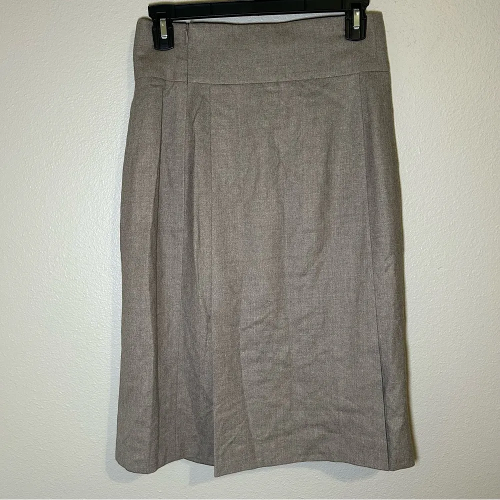 Akris tan brown 100% wool pleated midi skirt women’s size small 6 - Image 2