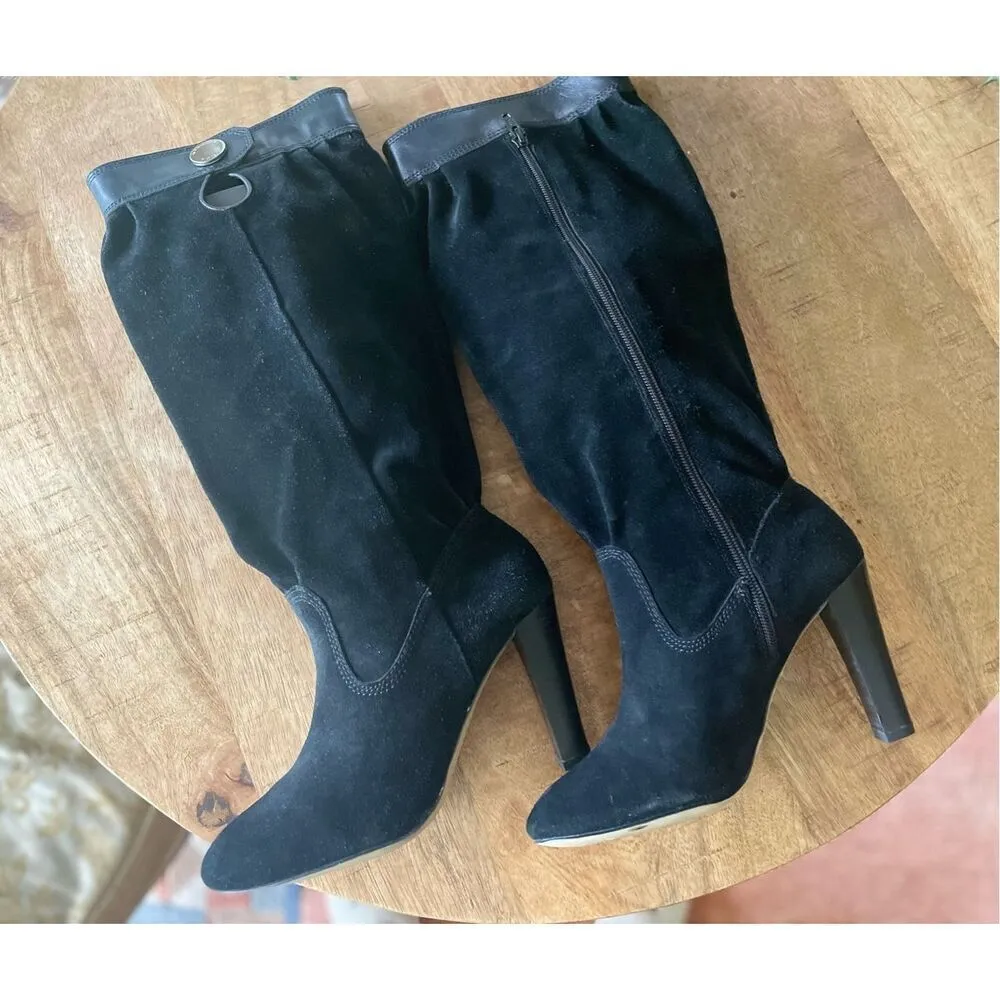Michael Kors Harness Knee High Suede Black Boots - SIZE 7.5 - Image 8