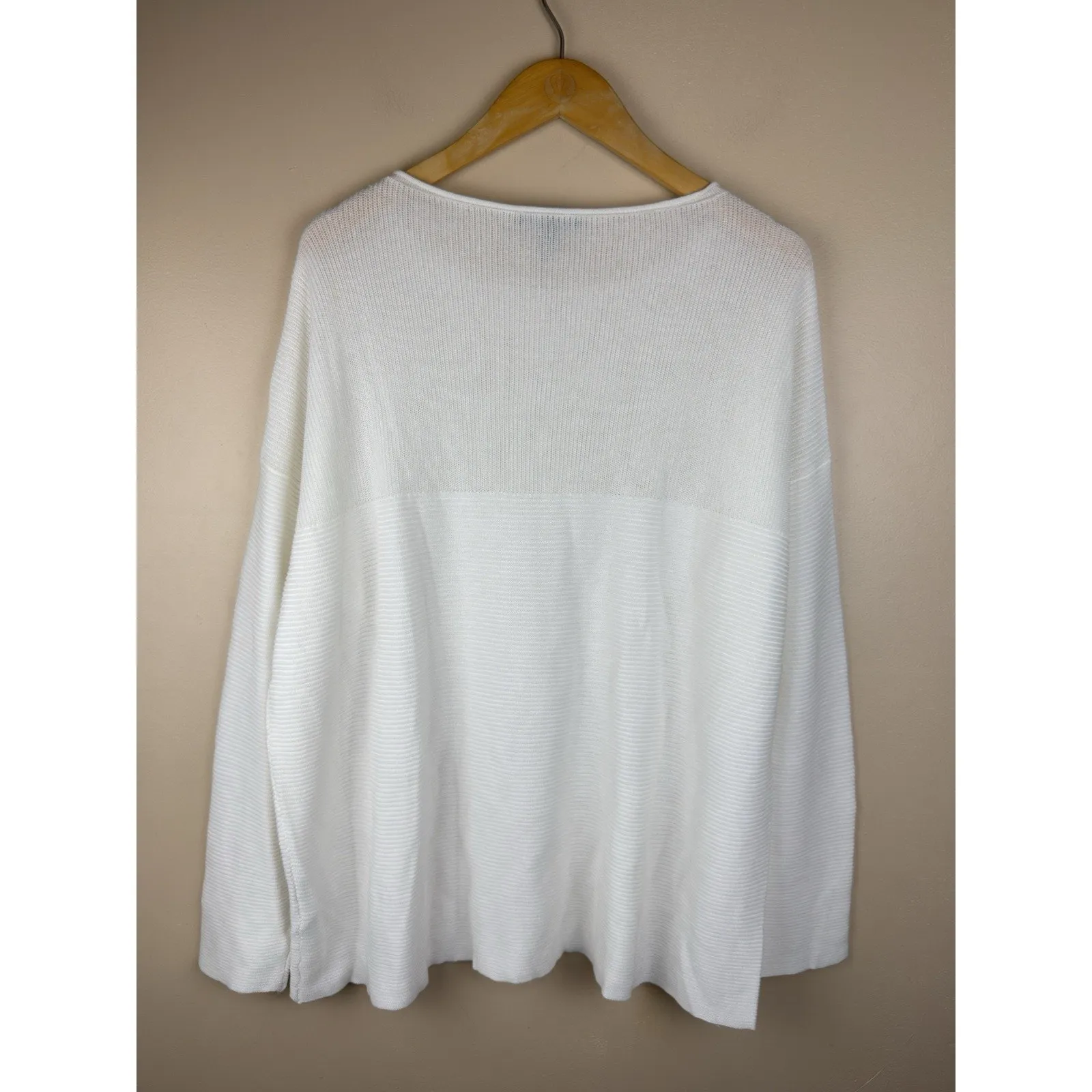 Eileen fisher women’s XL White long sleeve Top 100% Tencel knit blouse shirt - Image 5