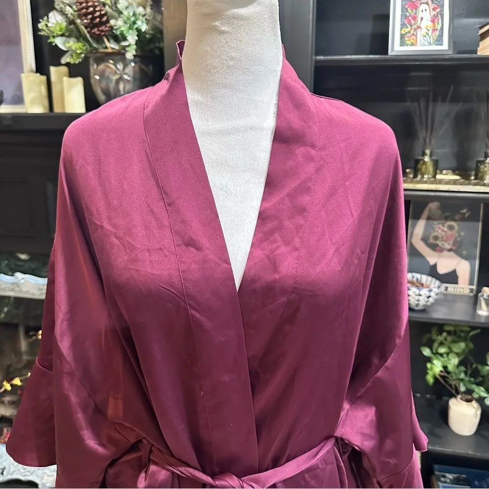 Victoria's Secret Plumb Satin Robe Size M/L - Image 2