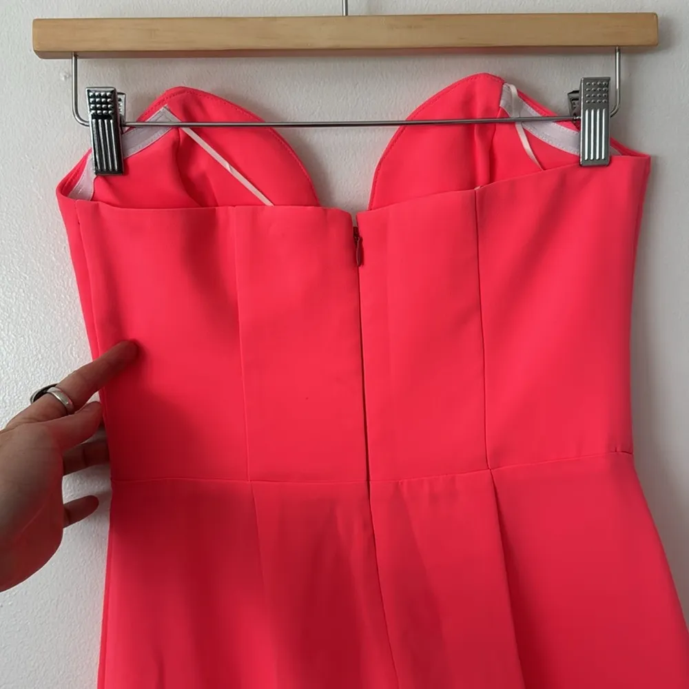 NWT Amanda Uprichard S Rayna Dress in Fluro Pink Ruched Strapless Dress - Image 7