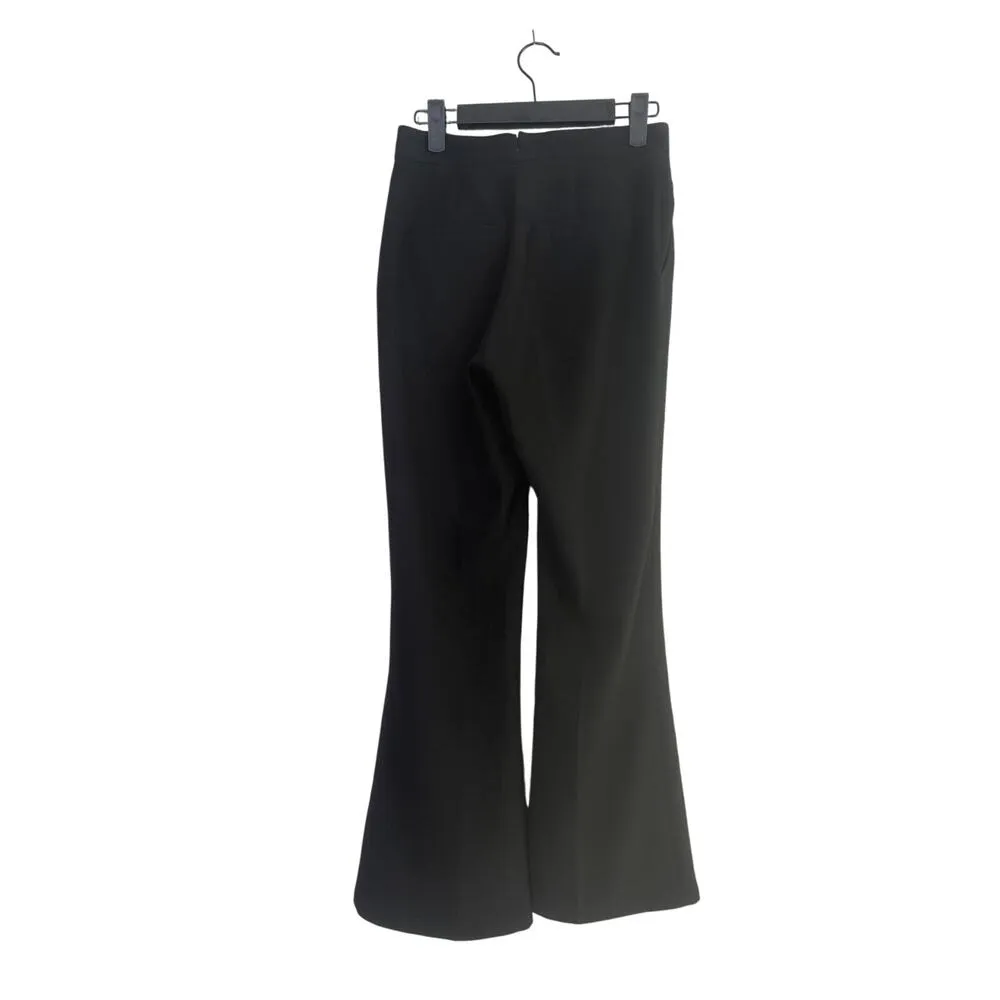 Zara Straight Leg Career Trouser Dress Pants Pockets Clasp Button Close XS Black - Image 12