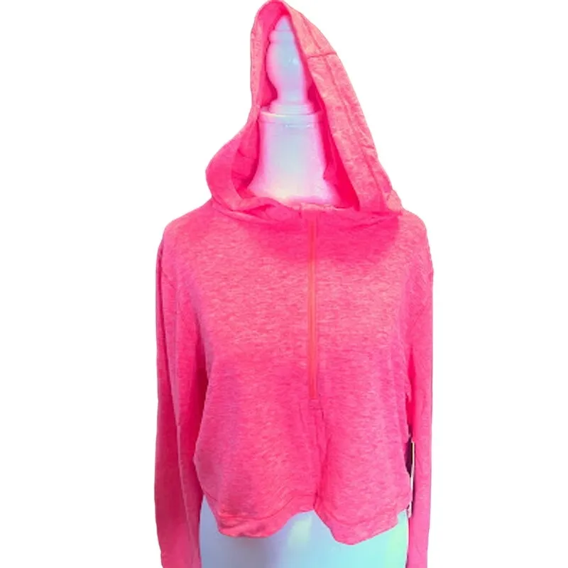 90 Degree by Reflex Pink Half Zip Pullover Hoodie Size Large NWT - Image 3