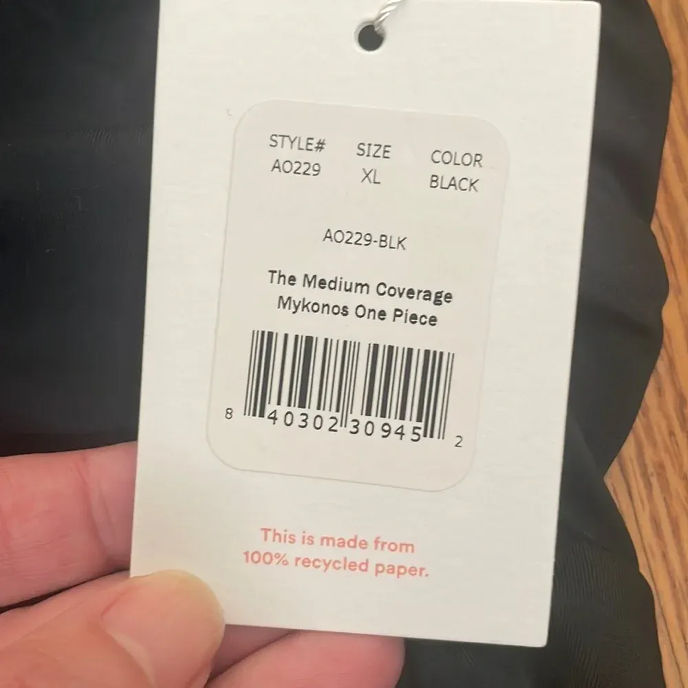 Andie Swim The Medium Coverage Mykonos One Piece‎ Swimsuit Black size XL NWT - Image 5