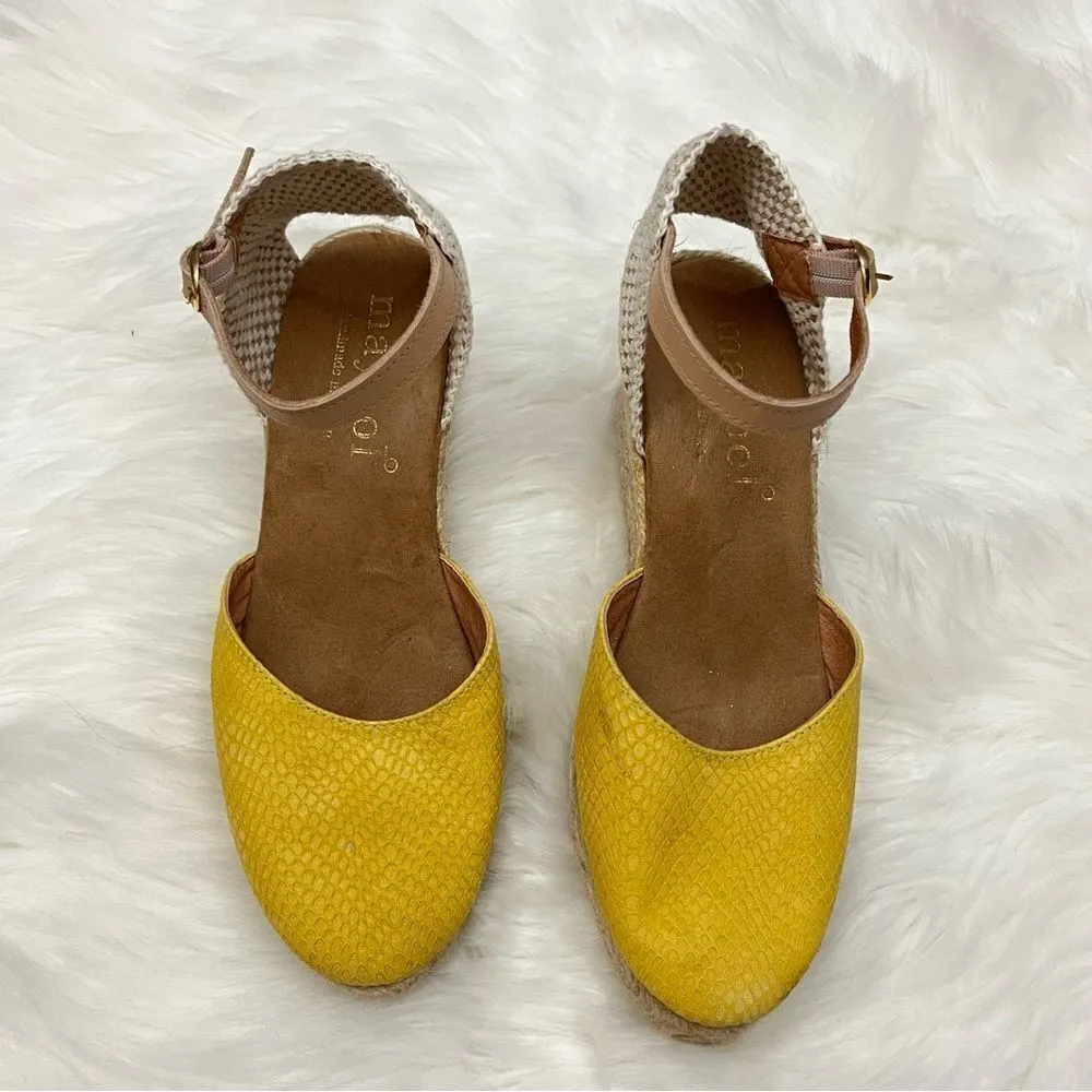 Maypole Golden Espadrille Wedge Reptile Embossed Golden Ochre 39/8 - Image 2