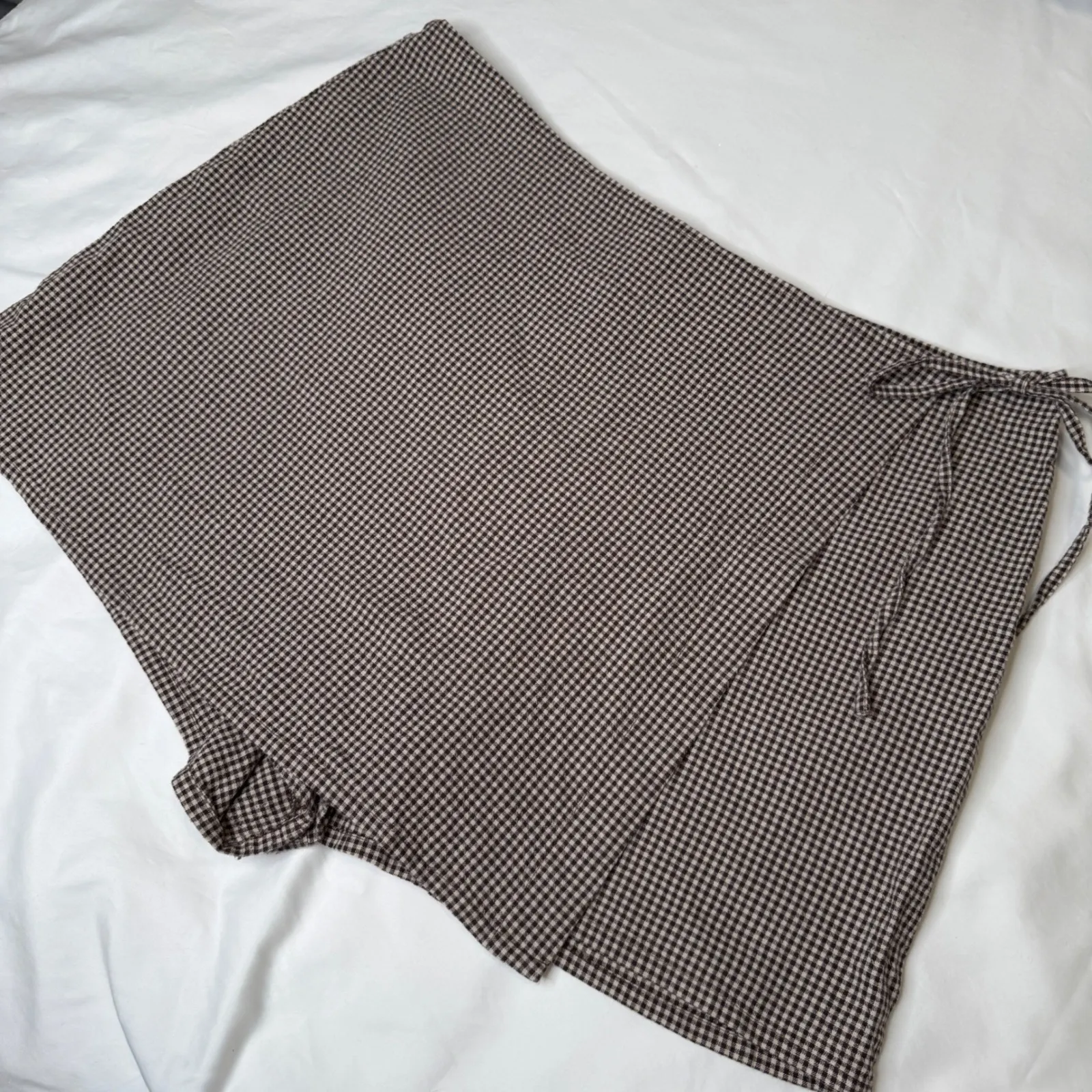 ASOS Brown Gingham Wrap Mini Skort - Image 2