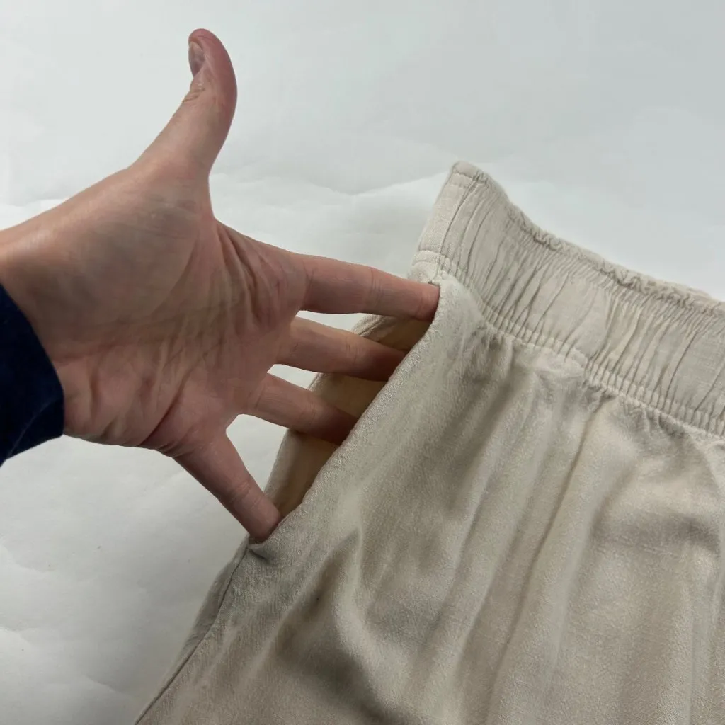 H&M Flax Linen Blend Ultra Soft Wide Leg Capri Pant M - Image 3