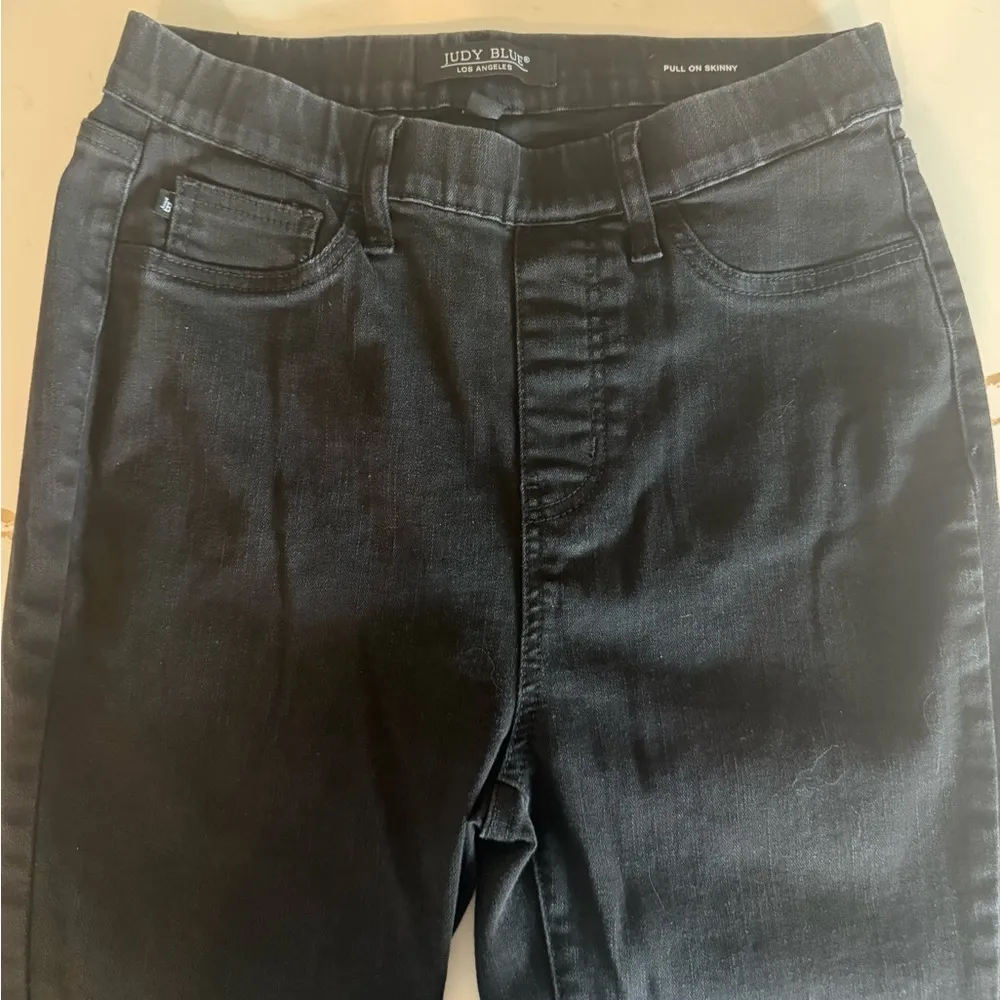 JUDY BLUE Pull On Skinny Jeans Black Size 9/29 Jeggings JB88581 - Image 4