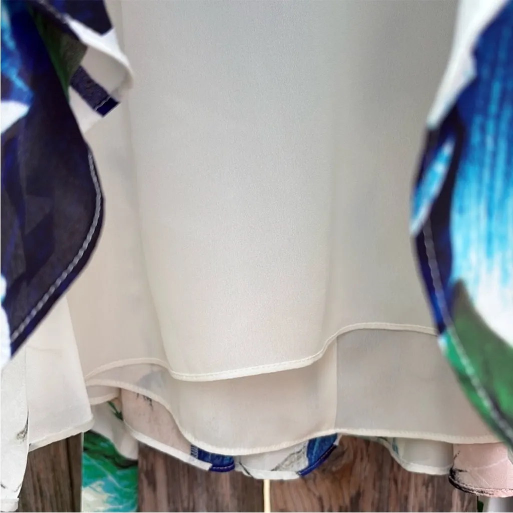 Like New White House Black Market Godet
Dress Ivory Floral Size 2 - Image 12