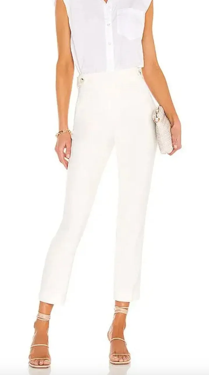 Veronica Beard Pants Womens 2 White Gamila Straight Leg Classic Trouser - Image 1