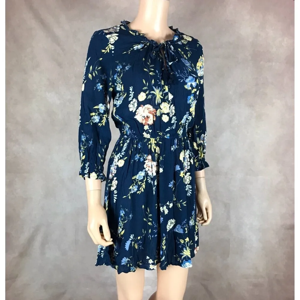 American Rag Blue Floral Ruffled Peasant Dress NWT XS - Image 5