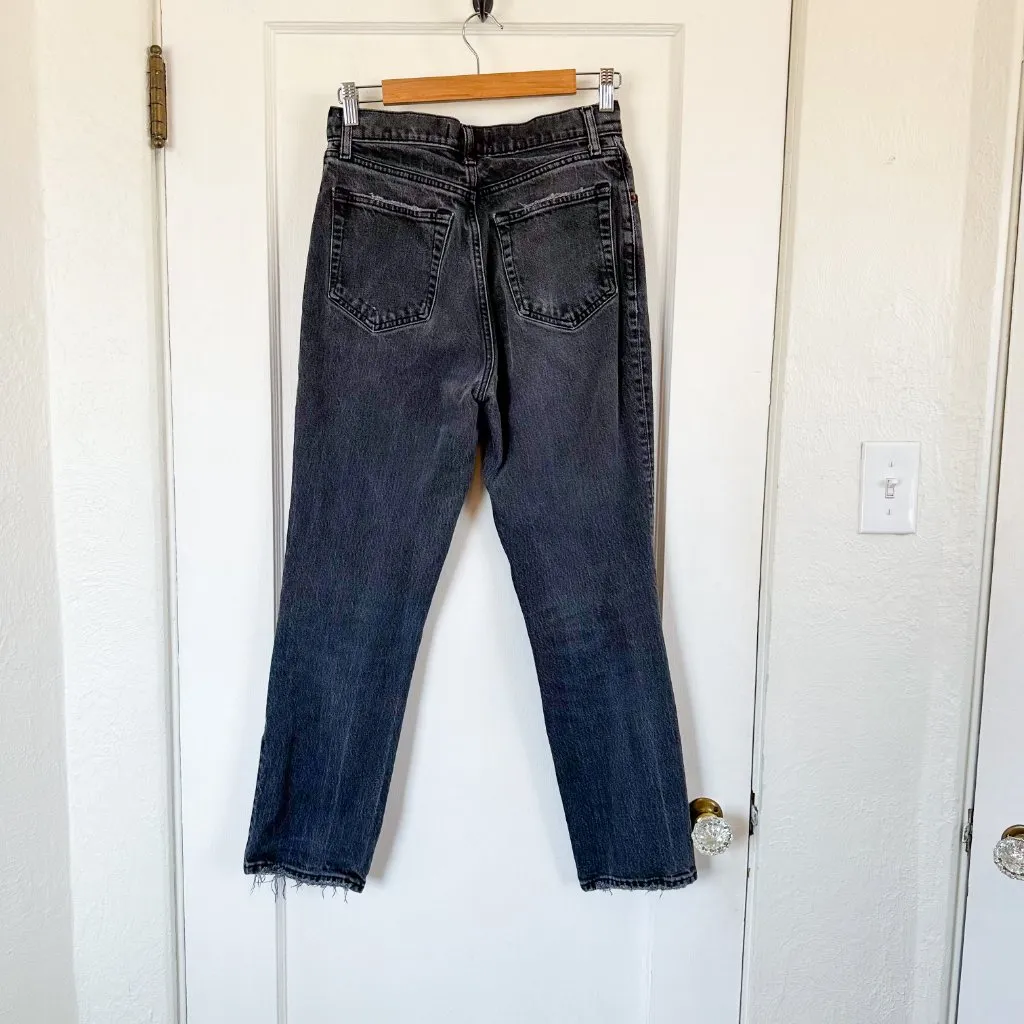 Abercrombie | 90s Straight Ultra High Rise Jeans in Washed‎ Black Size 28 - Image 5