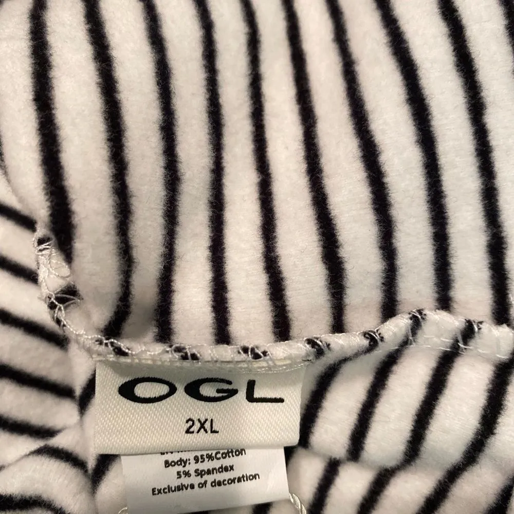 #320 OGL Off Shoulder Long Sleeve Tee Black Size 2X - Image 5