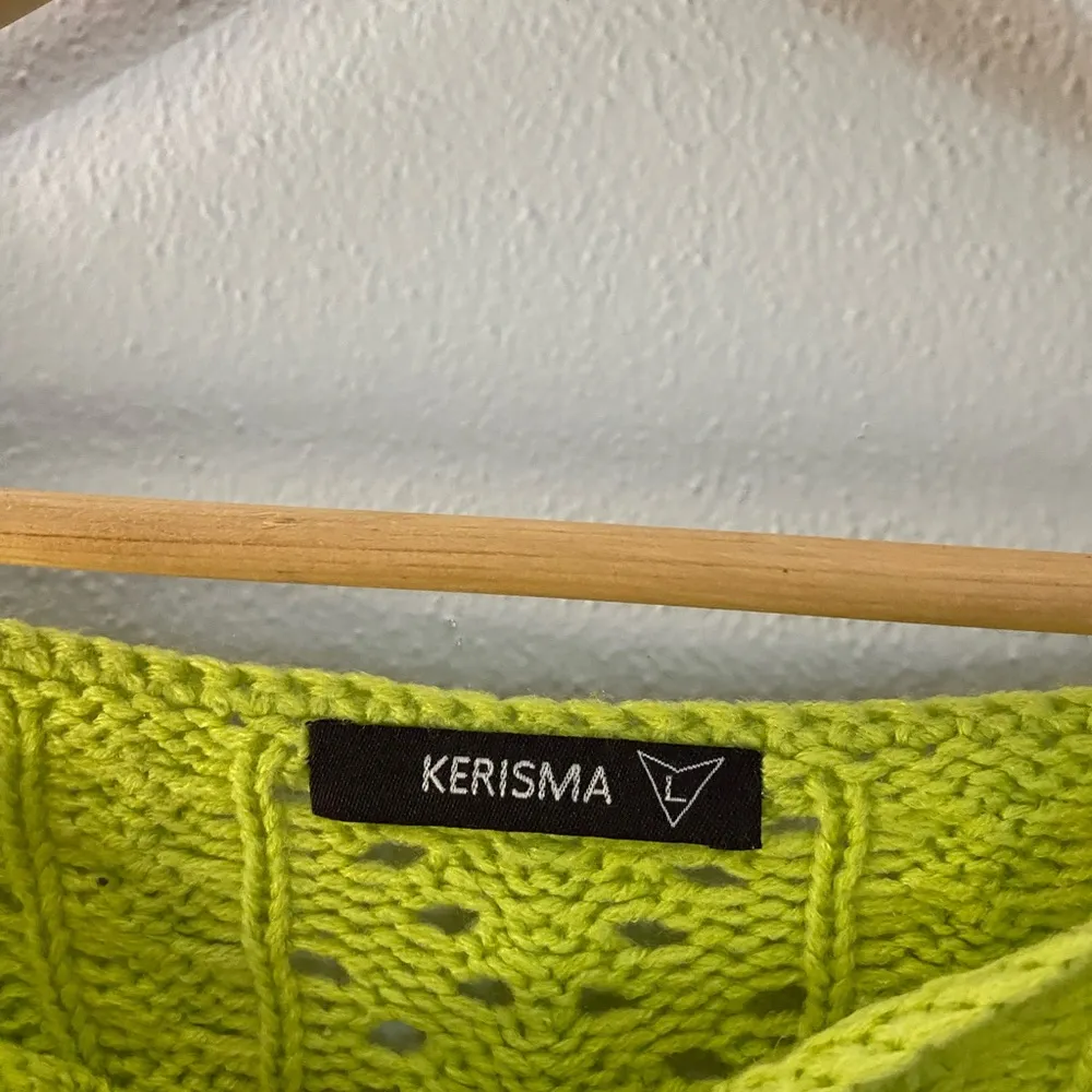 Kerisma 90s Open Knit Green Ombré‎ Sweater Large Whimsical Artsy Festival Y2K - Image 5