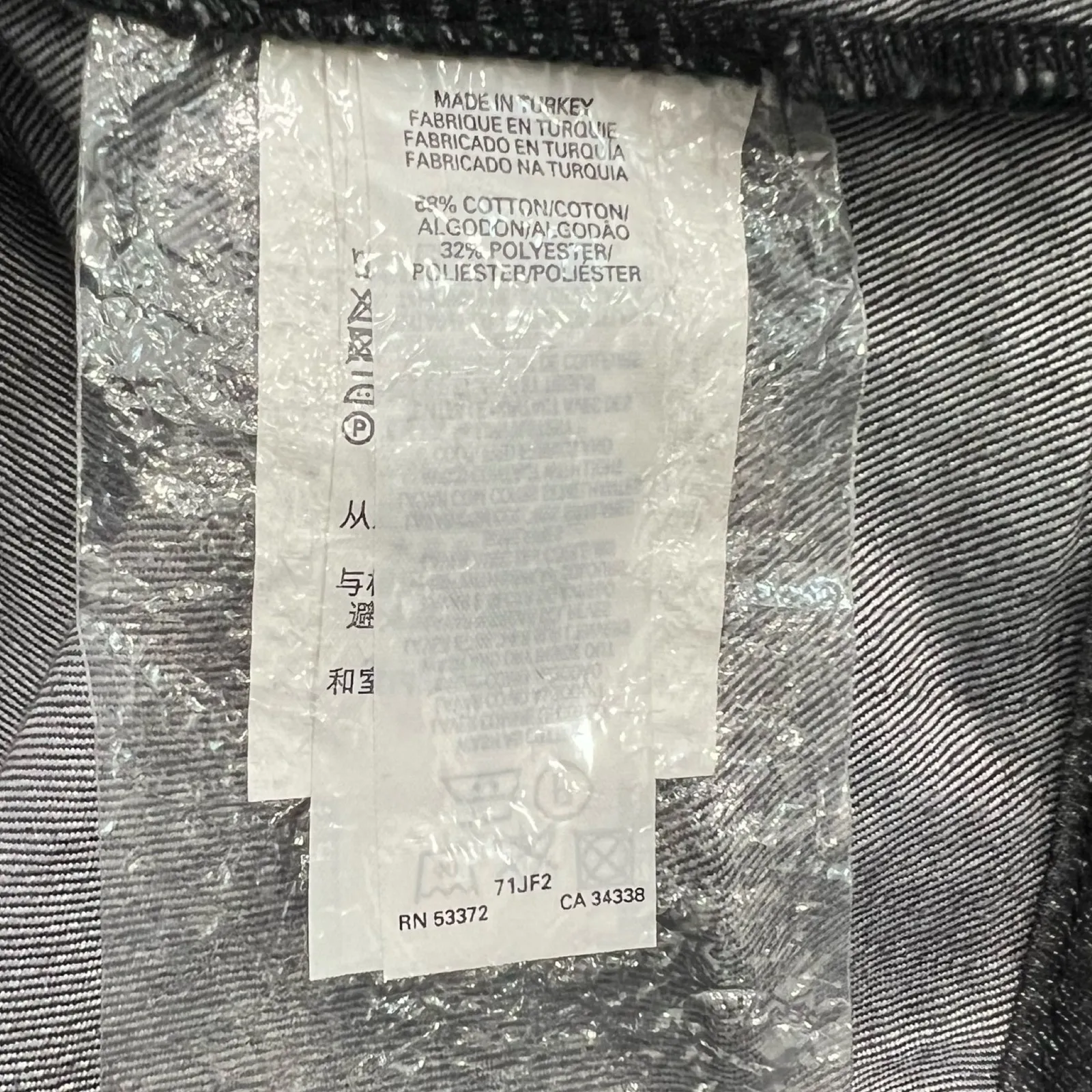 Vintage Y2K French Connection Denim Charcoal Gray Acid Wash Strapless Dress Sz 8 - Image 7