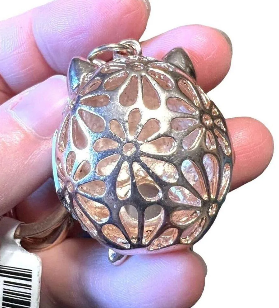 Bag Charm Keychain Rose Gold Tone and Rhinestone Owl Fashion - Image 8