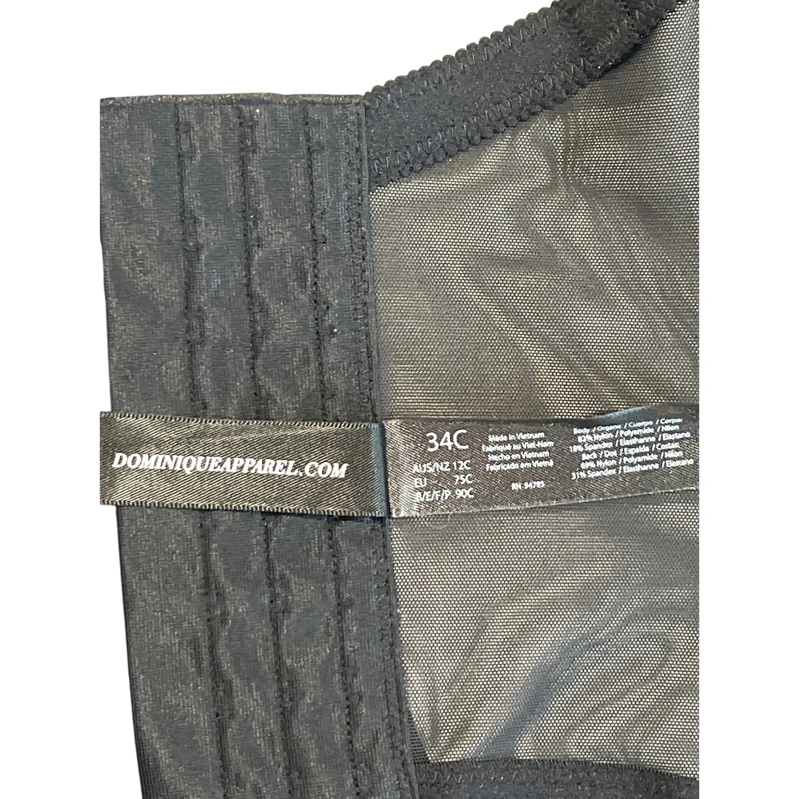 Dominique Black 8541 Ariel Hidden Underwire Longline Bra Size 34C Bridal $88 - Image 6