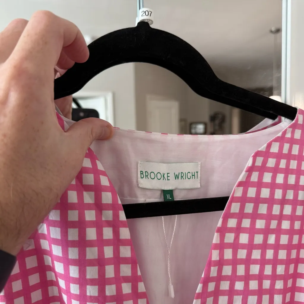 Brooke Wright Lucy Dress Size XL Color Pink White - Image 3